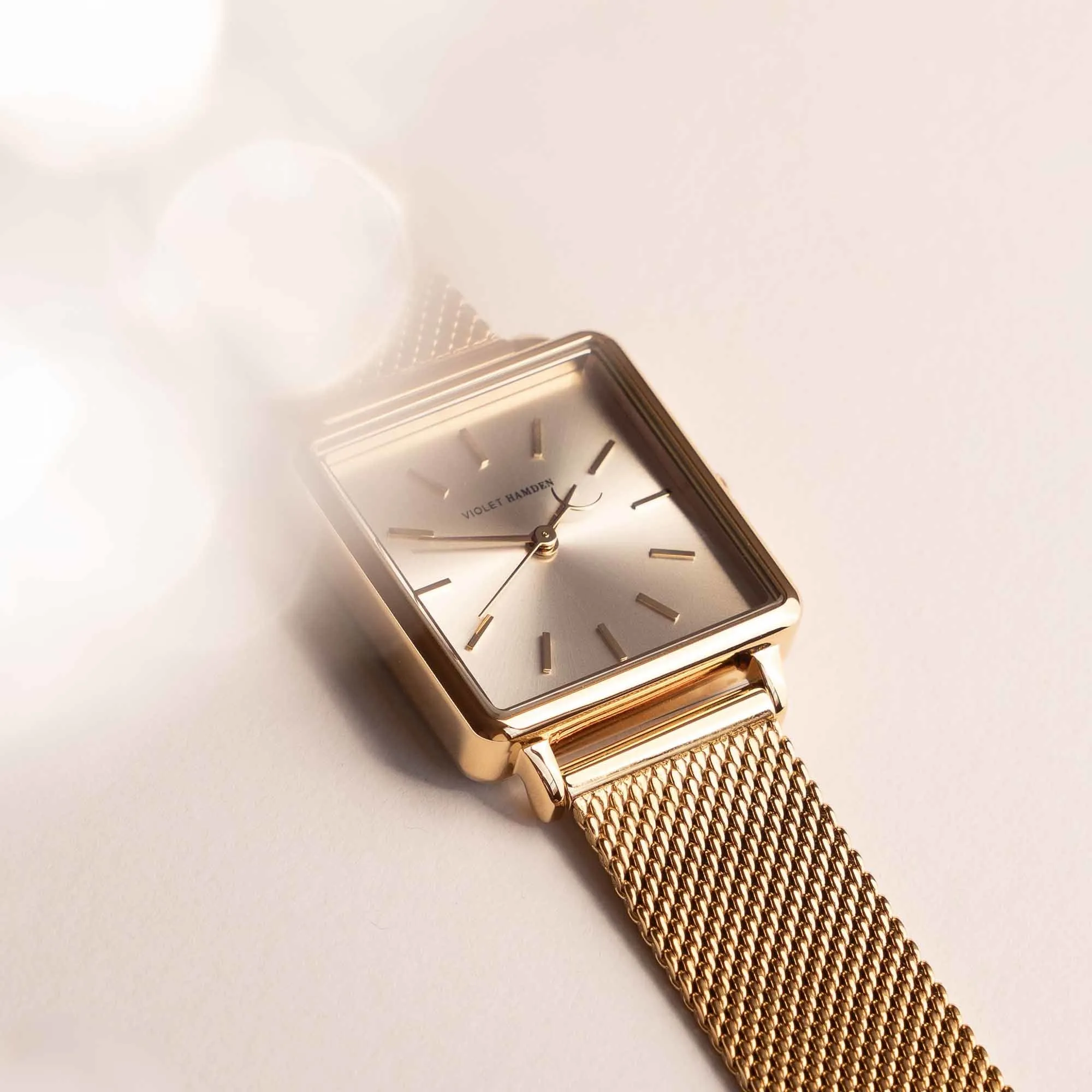 Dawn Base square ladies watch gold and silver coloured