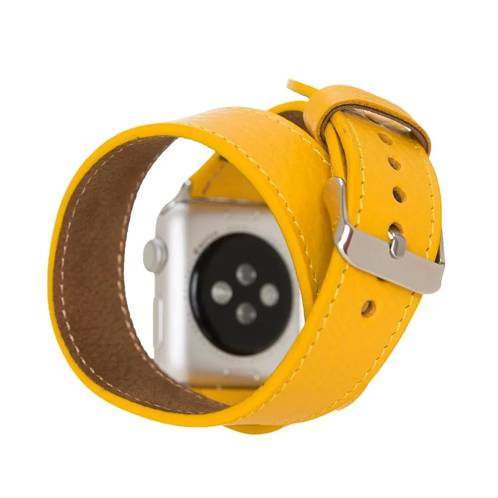 DelfiCase Double Leather Watch Band for Apple