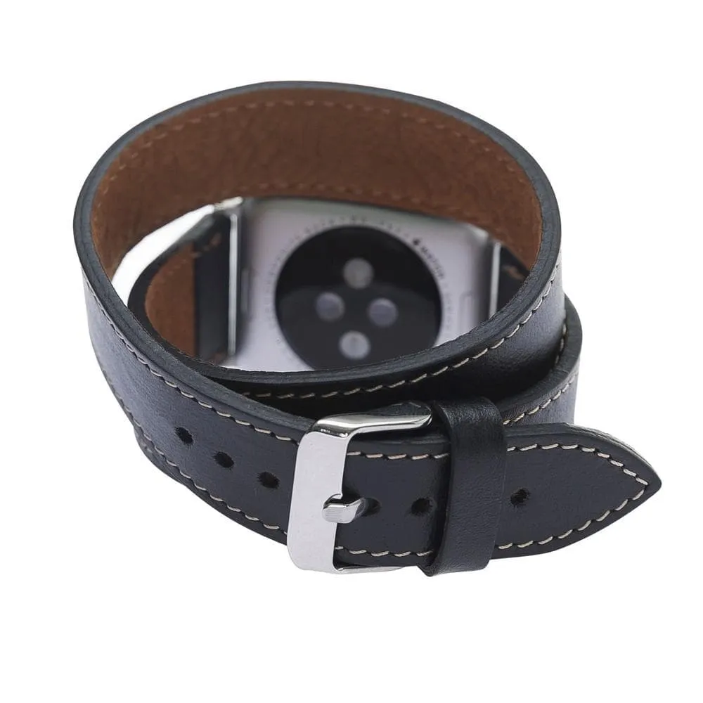 DelfiCase Double Leather Watch Band for Apple