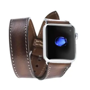 DelfiCase Double Leather Watch Band for Apple