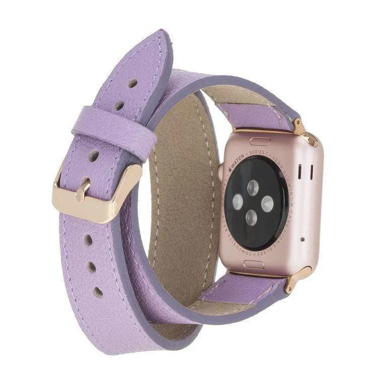 DelfiCase Double Leather Watch Band for Apple