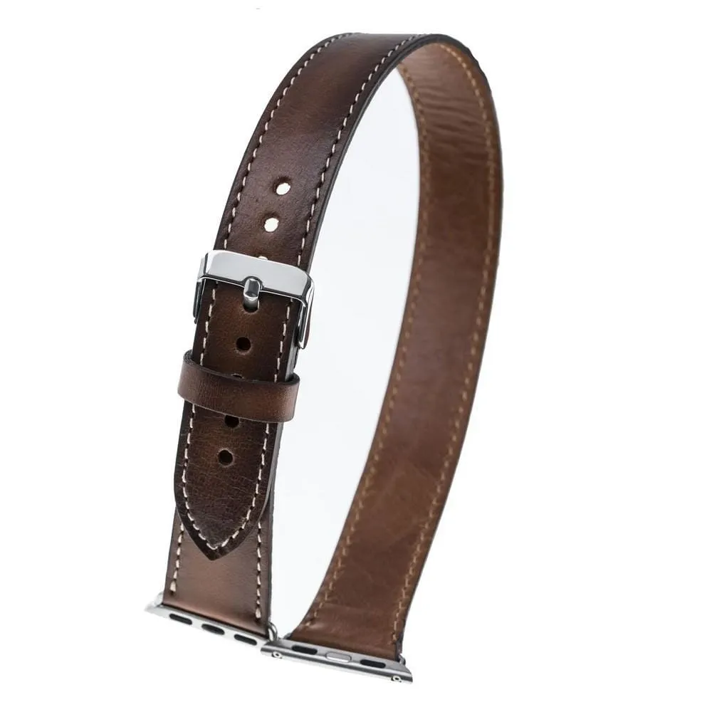 DelfiCase Double Leather Watch Band for Apple