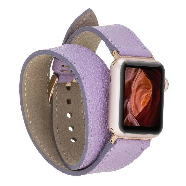 DelfiCase Double Leather Watch Band for Apple