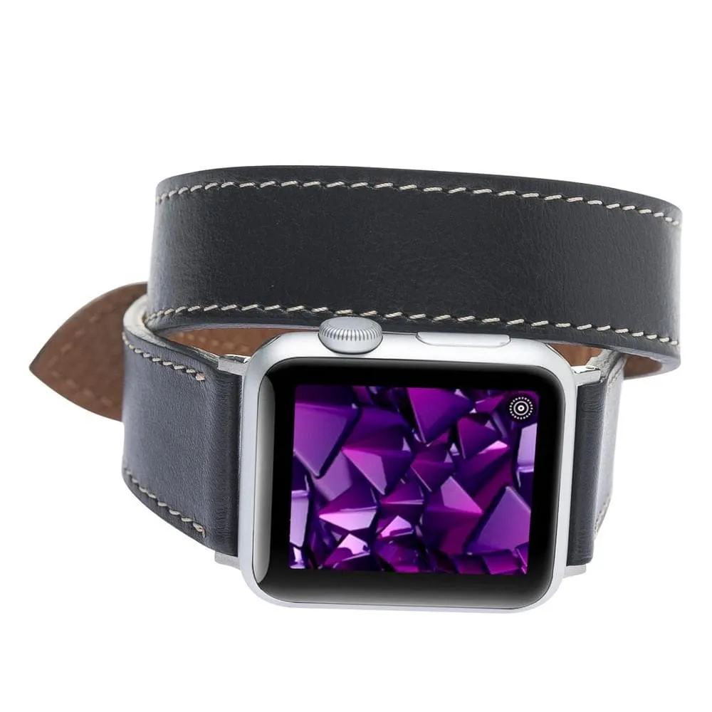 DelfiCase Double Leather Watch Band for Apple