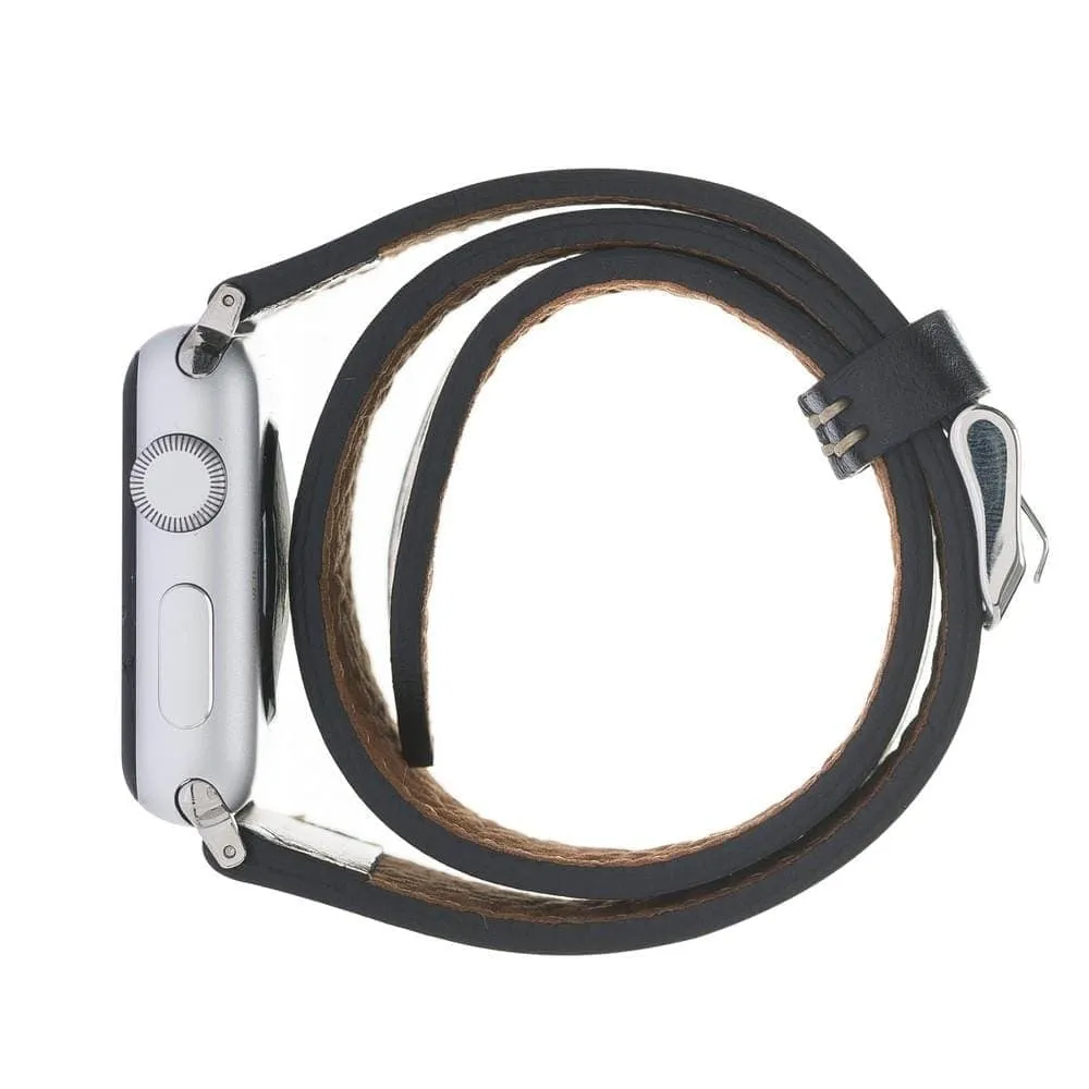 DelfiCase Double Leather Watch Band for Apple