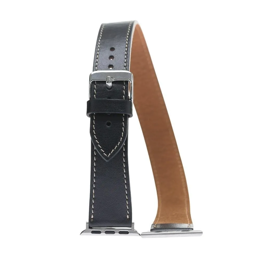 DelfiCase Double Leather Watch Band for Apple
