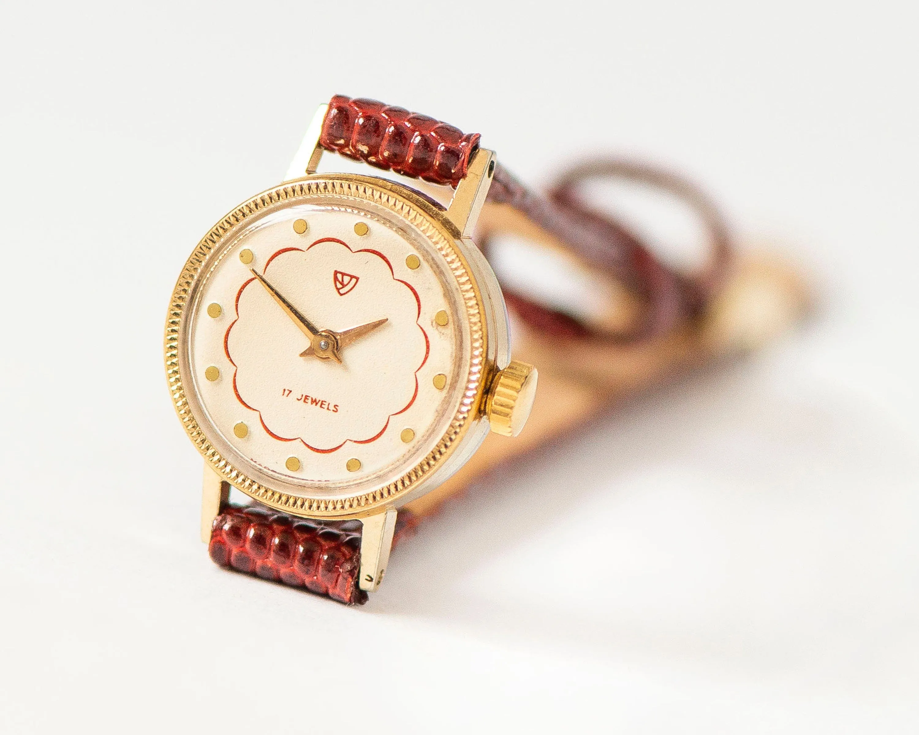 Delicate watch for women Seagull gold plated, micro watch minimalist lady watch tiny, classic watch for girl gift, new genuine leather strap