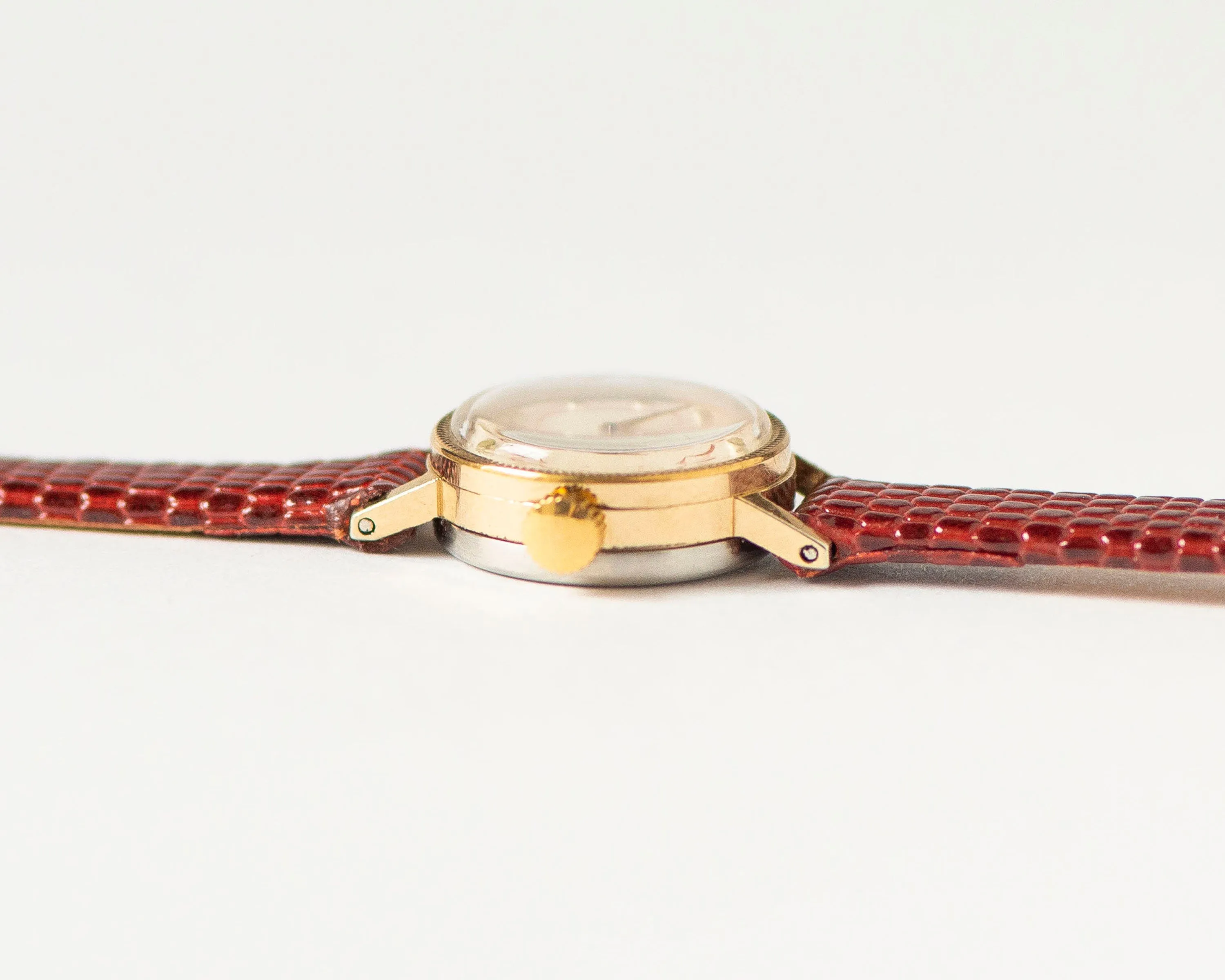 Delicate watch for women Seagull gold plated, micro watch minimalist lady watch tiny, classic watch for girl gift, new genuine leather strap