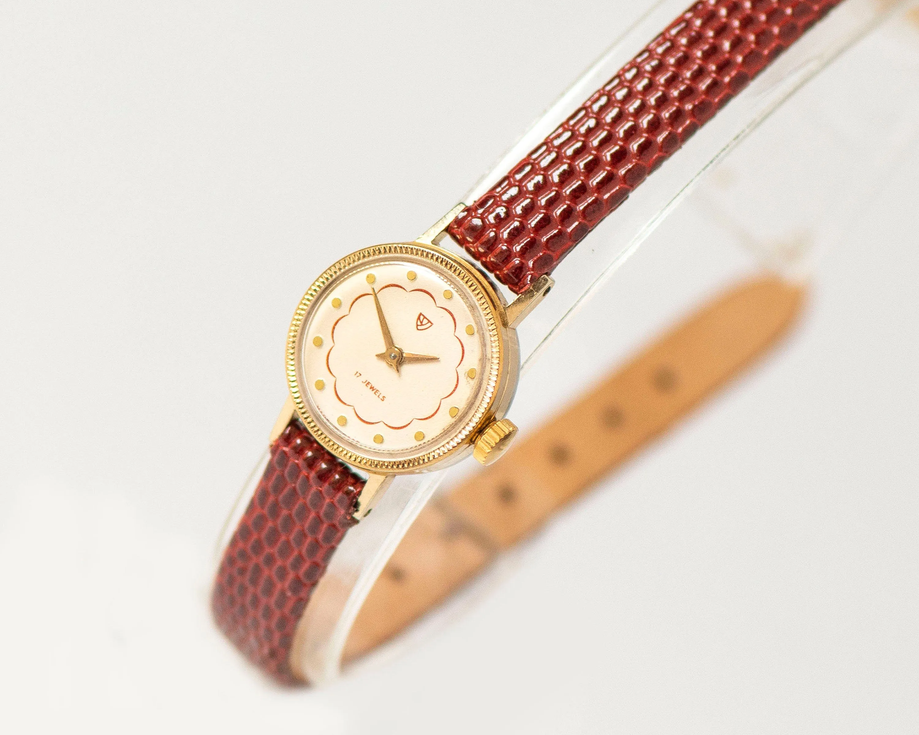 Delicate watch for women Seagull gold plated, micro watch minimalist lady watch tiny, classic watch for girl gift, new genuine leather strap