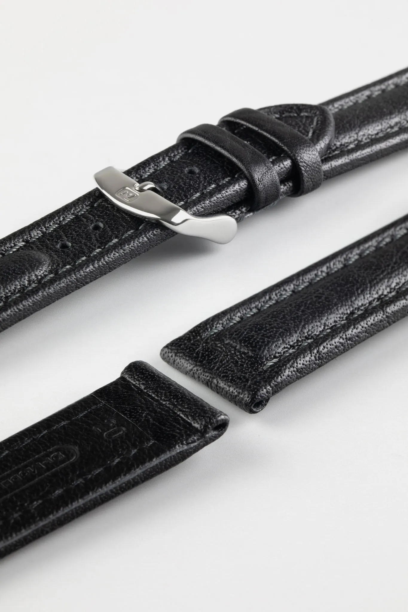 Di-Modell POLO SHERPA Waterproof Padded Leather Watch Strap in BLACK