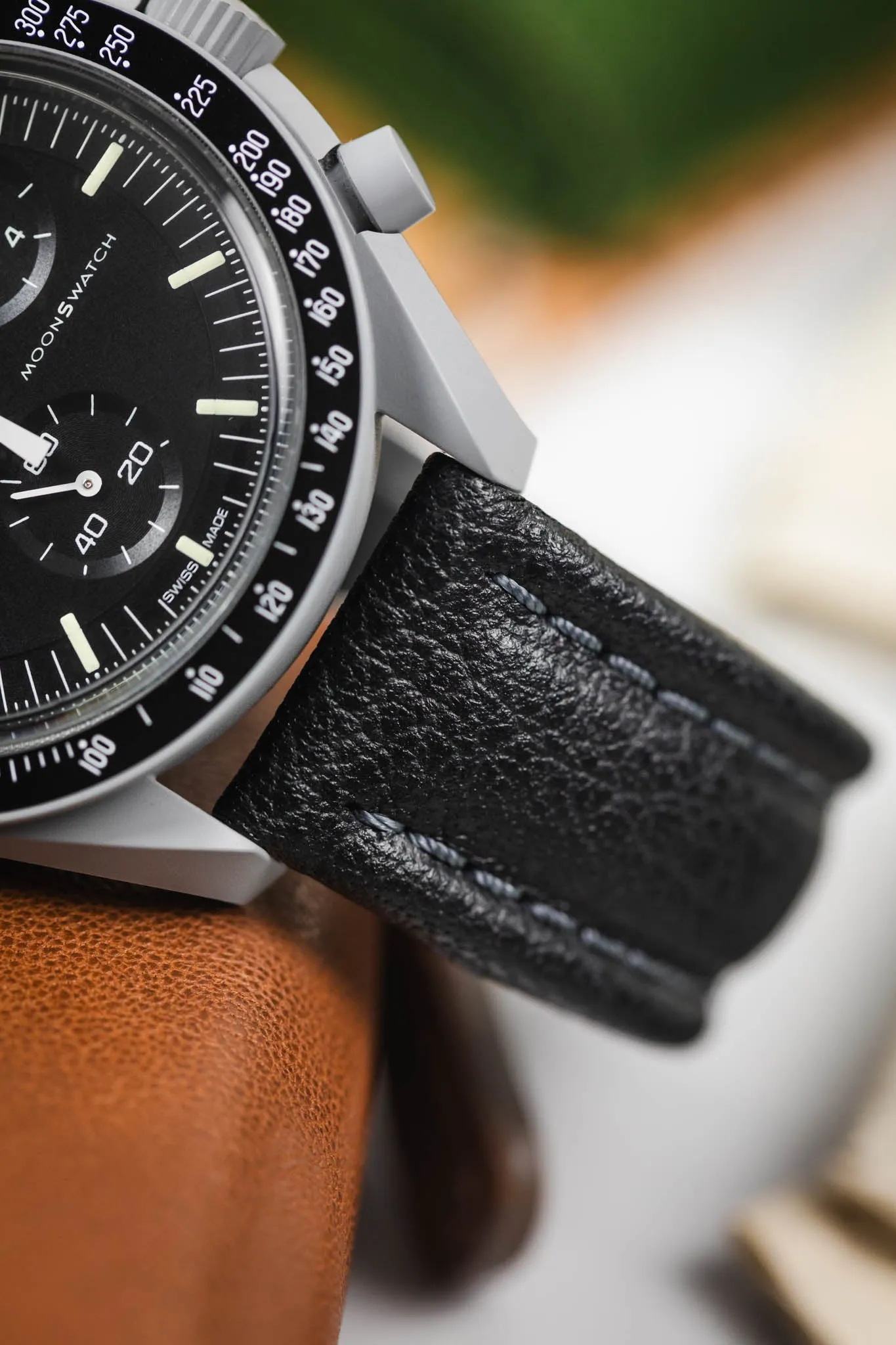 Di-Modell POLO SHERPA Waterproof Padded Leather Watch Strap in BLACK