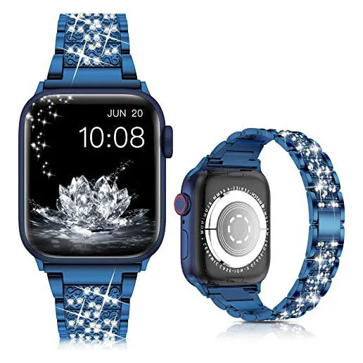 Diamond Rhinestone Stainless Steel Metal Wristband Strap