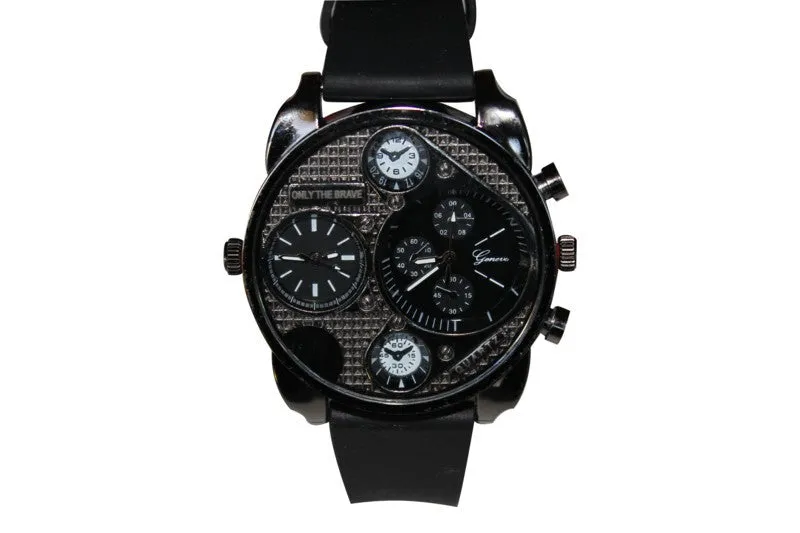 Dual Time Black Watch w/ Diesel Cologne