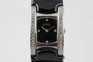 Ebel Beluga Manchette E 9057a28-10 Stainless Diamond Bezel 28mm Ladies Watch