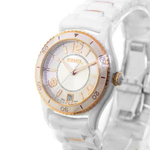 Ebel X-1 Ceramic and Rose Gold 34mm Silver Arabic Dial White Ceramic Bezel 1216113