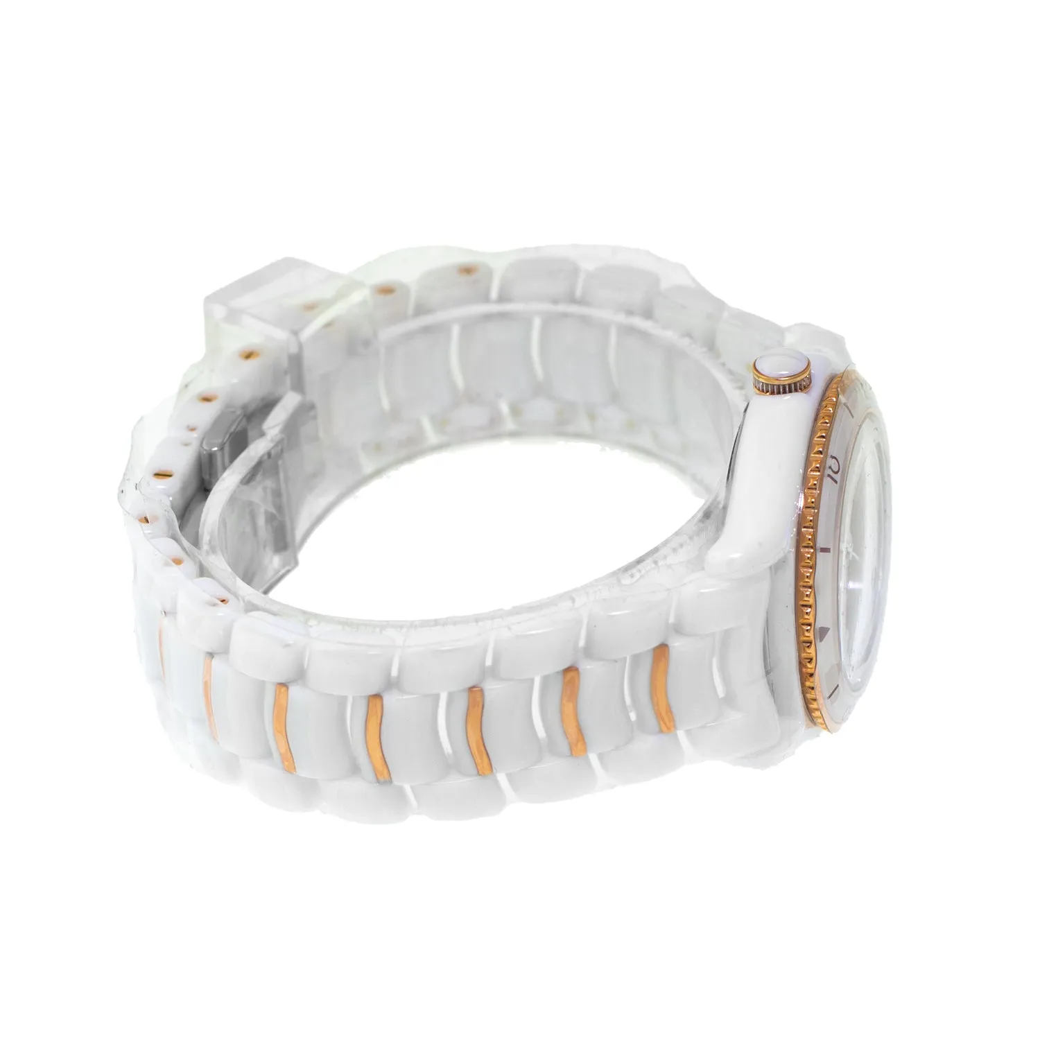 Ebel X-1 Ceramic and Rose Gold 34mm Silver Arabic Dial White Ceramic Bezel 1216113