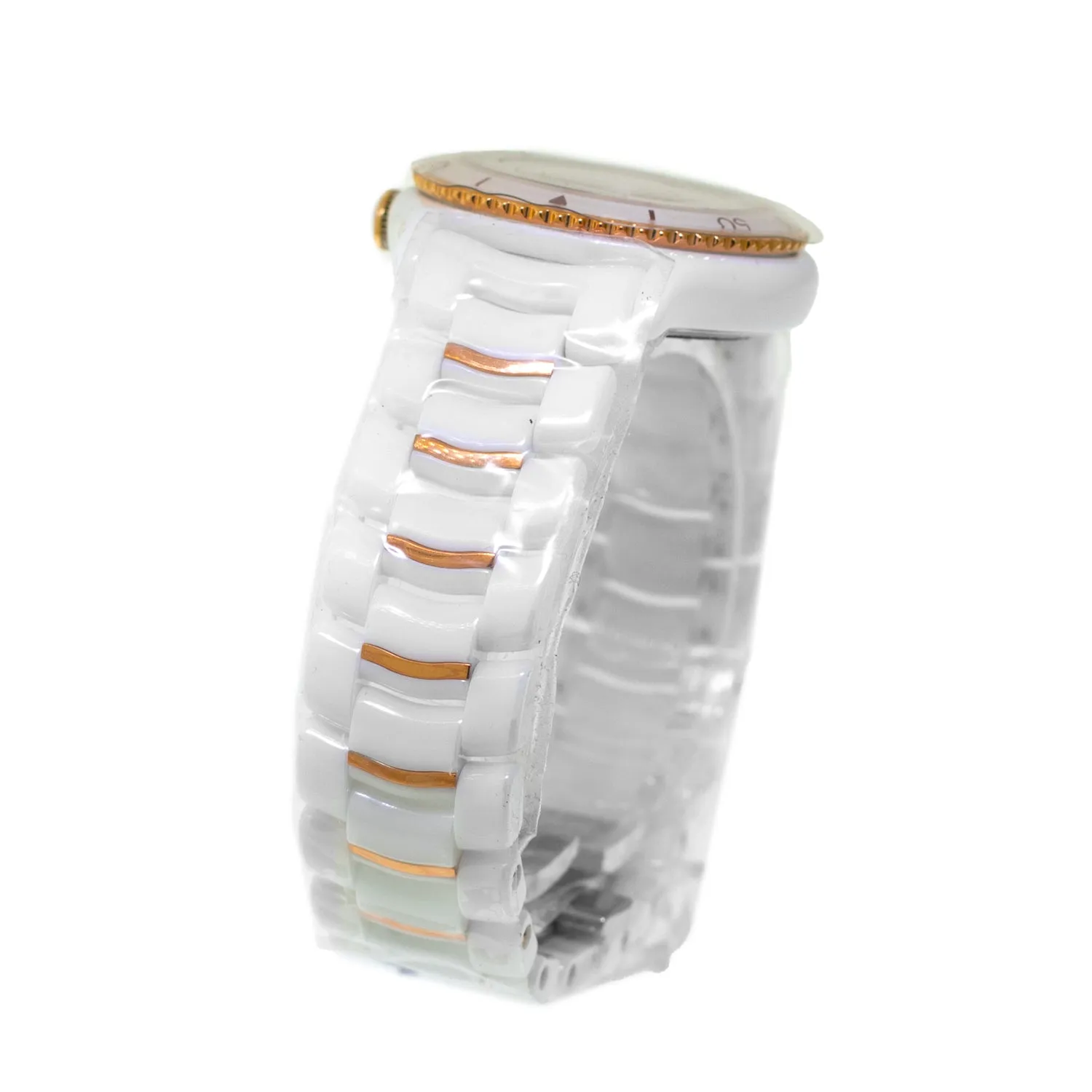 Ebel X-1 Ceramic and Rose Gold 34mm Silver Arabic Dial White Ceramic Bezel 1216113