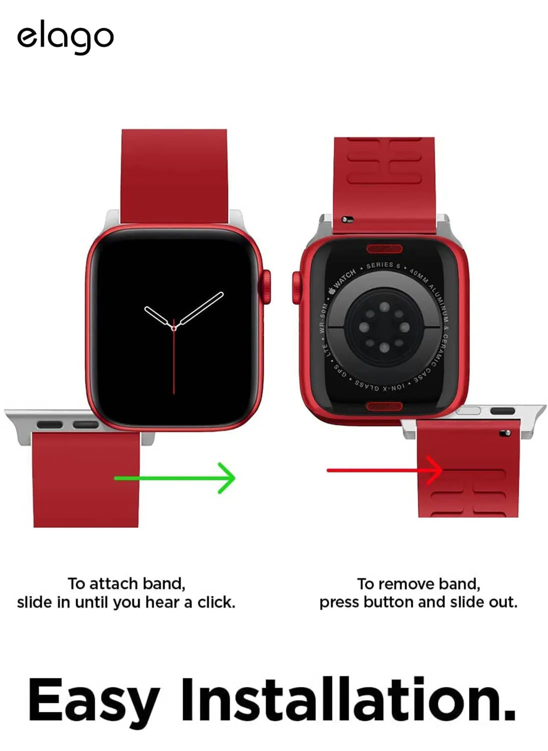 elago Apple Watch Band (44/42mm) Fluoro Rubber Strap