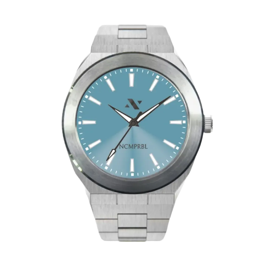 Elevate Link Denim Blue 42MM Unisex Watch In Silver/Blue