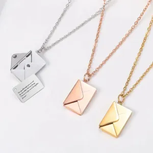Envelope Massage Locket Necklace
