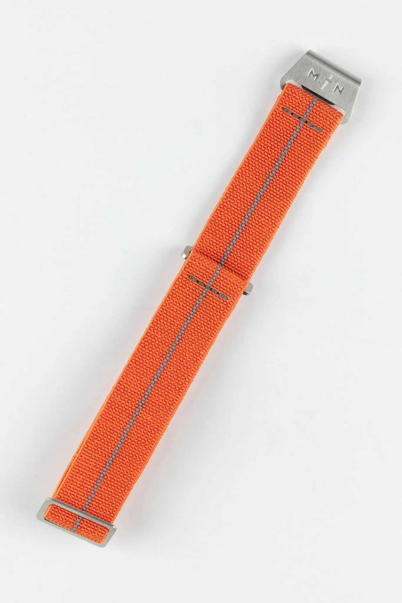 Erika's Originals ORANGE MN™ Strap with DARK GREY Centerline - BRUSHED Hardware