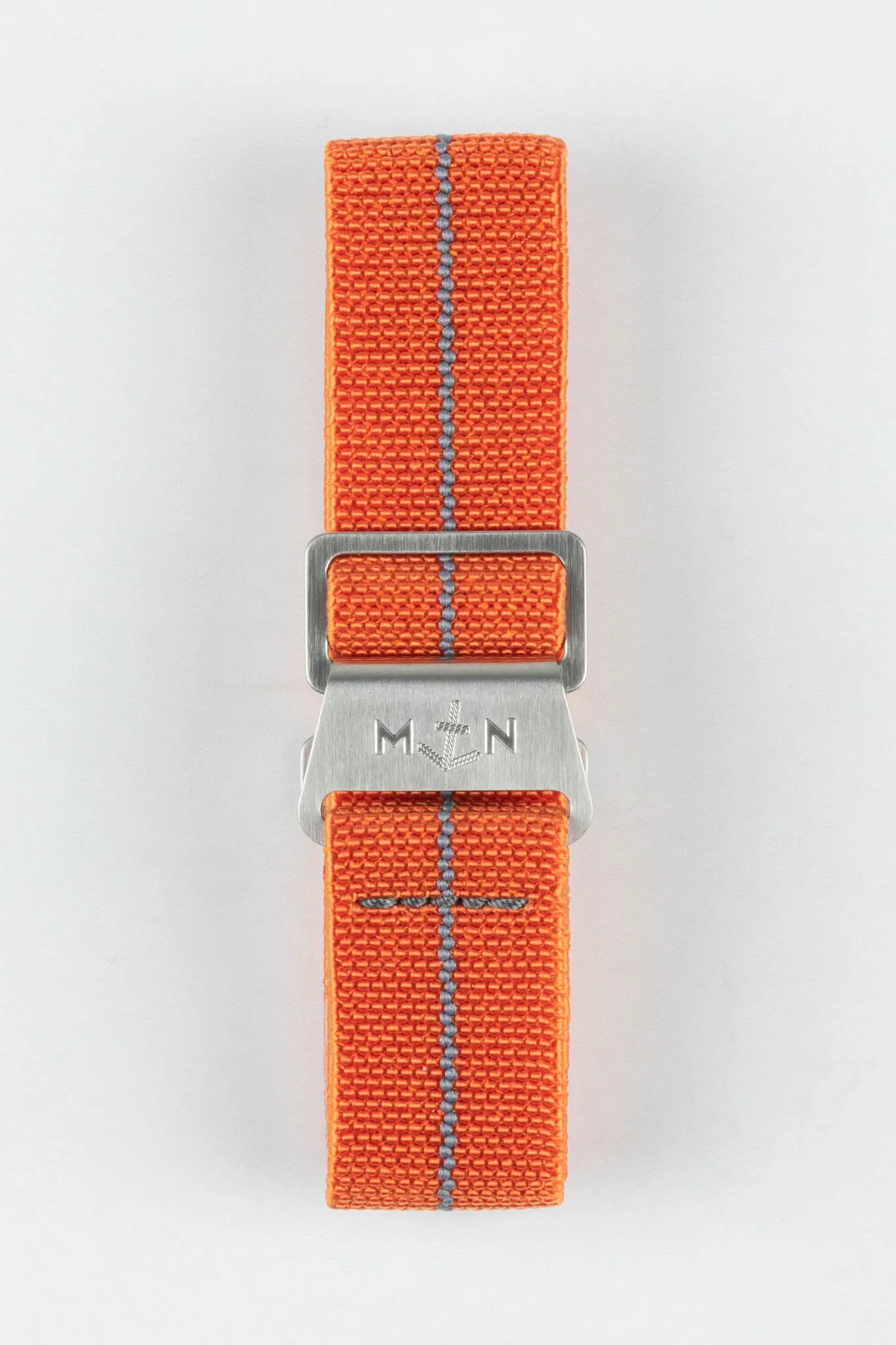 Erika's Originals ORANGE MN™ Strap with DARK GREY Centerline - BRUSHED Hardware
