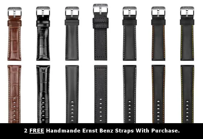 Ernst Benz Chronosport 47mm Black Dial Green Numeral Markers Men's Automatic Watch GC10211
