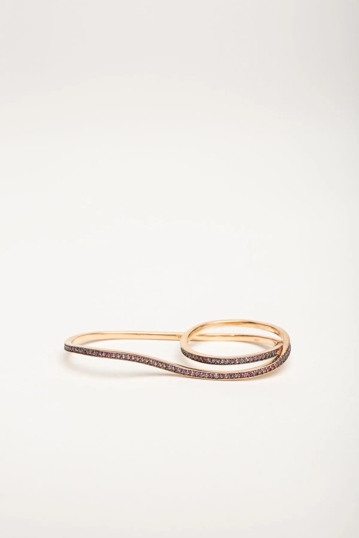 FIYA JEWELLERY | ROSE GOLD THIN DOUBLE PINK SAPPHIRE RING