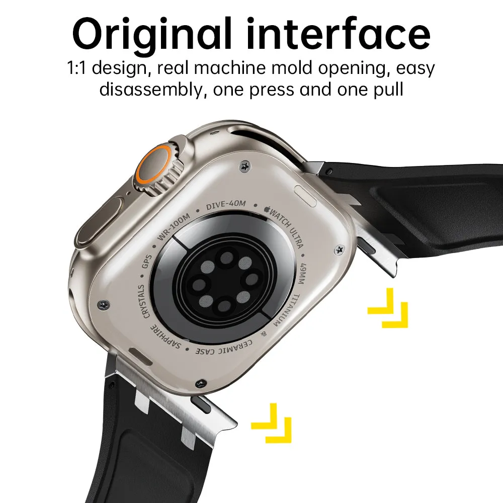 Fluororubber Band with Butterfly Buckle For Apple Watch