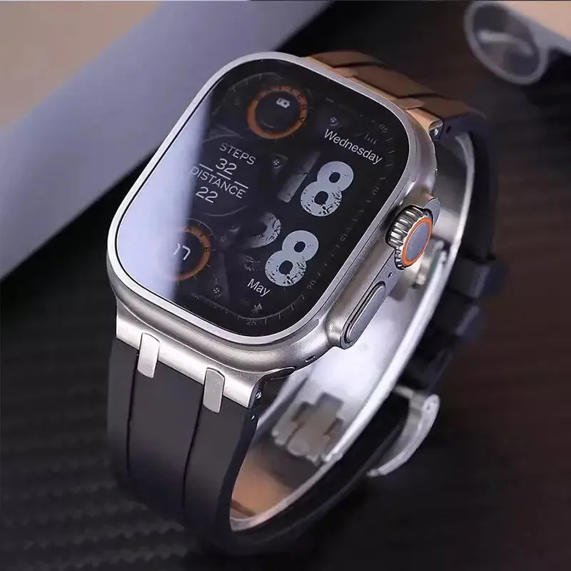 Fluororubber Band with Butterfly Buckle For Apple Watch