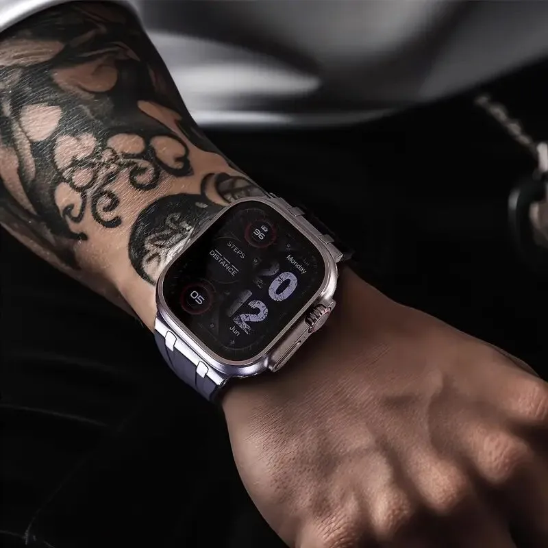 Fluororubber Band with Butterfly Buckle For Apple Watch