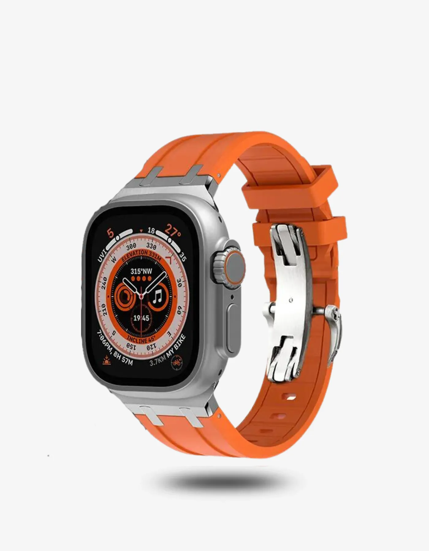 Fluororubber Band with Butterfly Buckle For Apple Watch