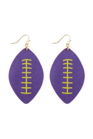 FOOTBALL SPORTS LEATHER EARRINGS