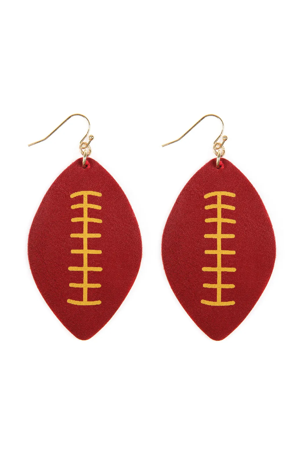 FOOTBALL SPORTS LEATHER EARRINGS