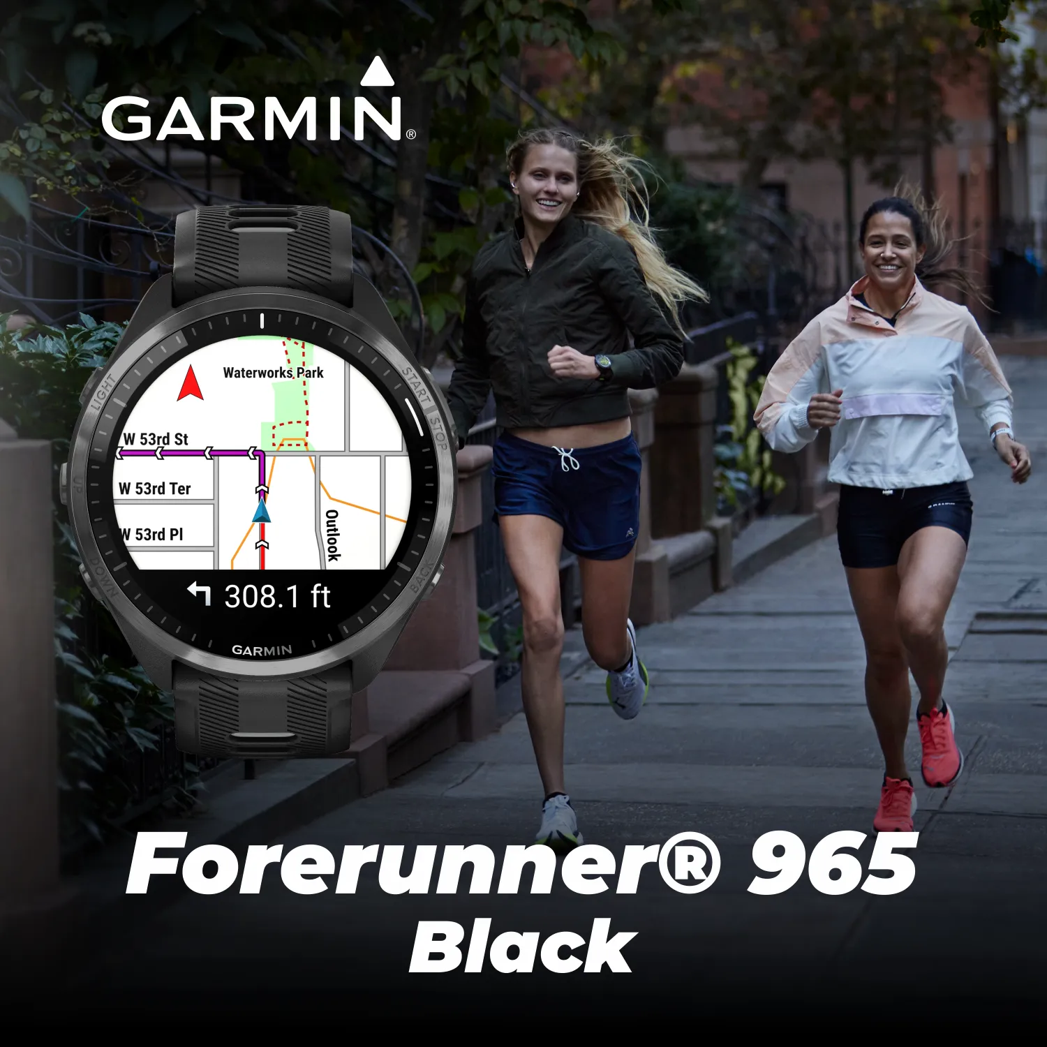 Forerunner 965 Premium GPS Running and Triathlon Titanium Smartwatch with AMOLED Touchscreen Display