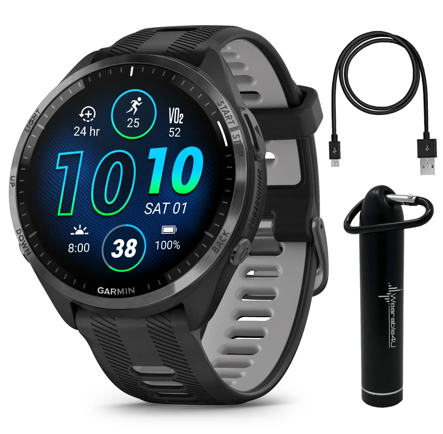 Forerunner 965 Premium GPS Running and Triathlon Titanium Smartwatch with AMOLED Touchscreen Display