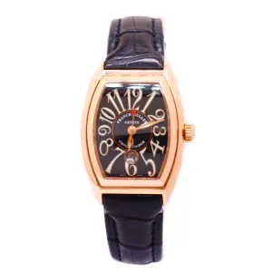Franck Muller Ladies Conquistador Rose Gold 33mm Black Dial Watch Ref #8001