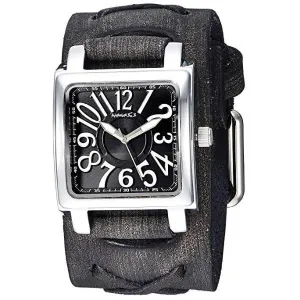 FXB256K Nemesis Unix square 3 d watch with Vintage leather cuff band