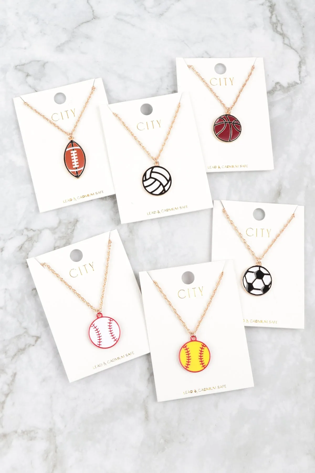 GAMEDAY EPOXY PENDANT CHAIN NECKLACE
