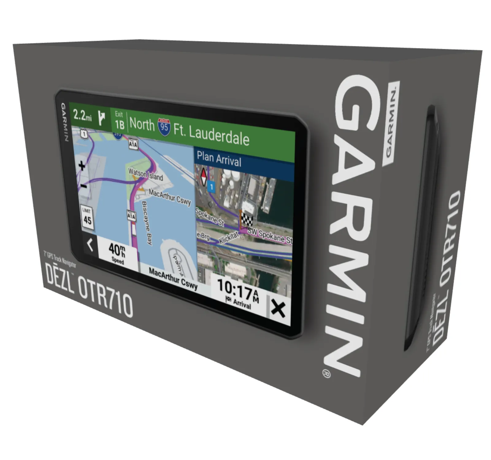 Garmin dezl Series Easy-to-Read GPS Truck Navigator with Wearable4U Bundle