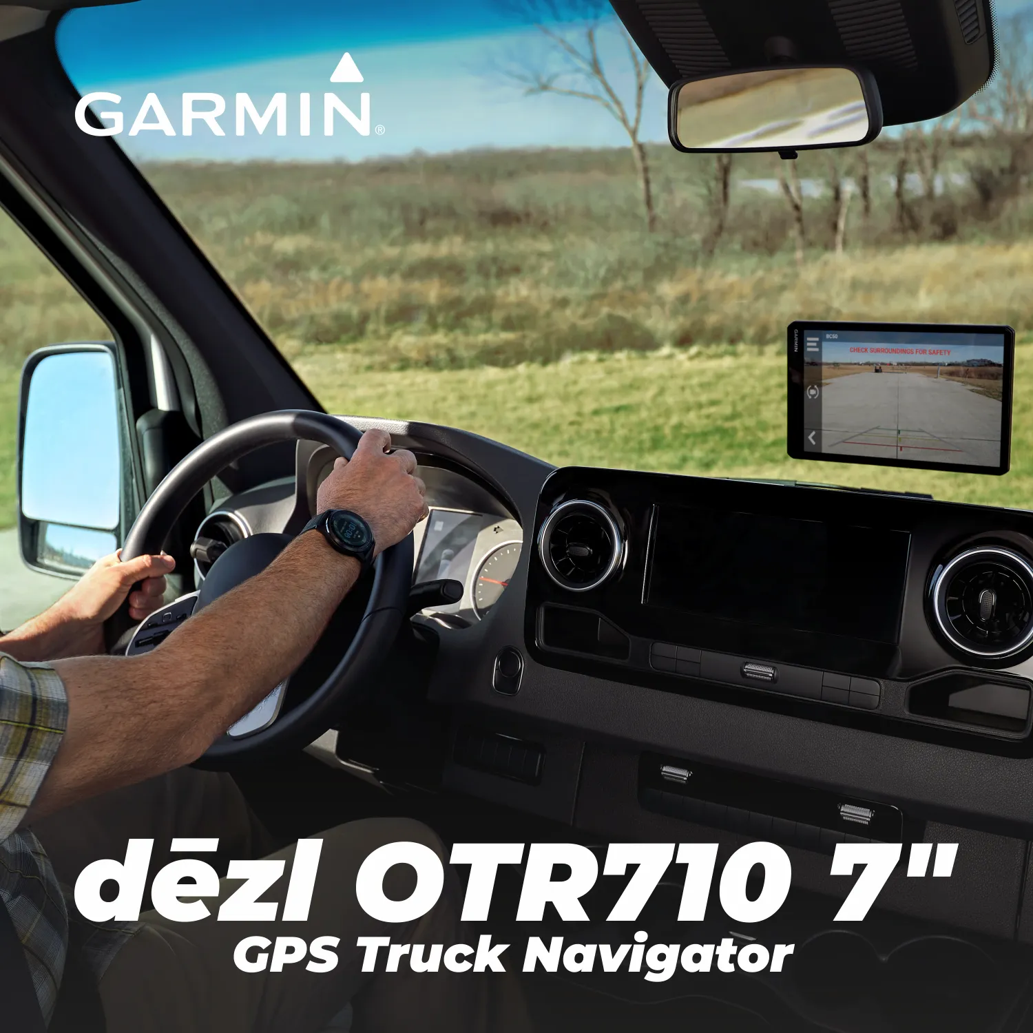 Garmin dezl Series Easy-to-Read GPS Truck Navigator with Wearable4U Bundle
