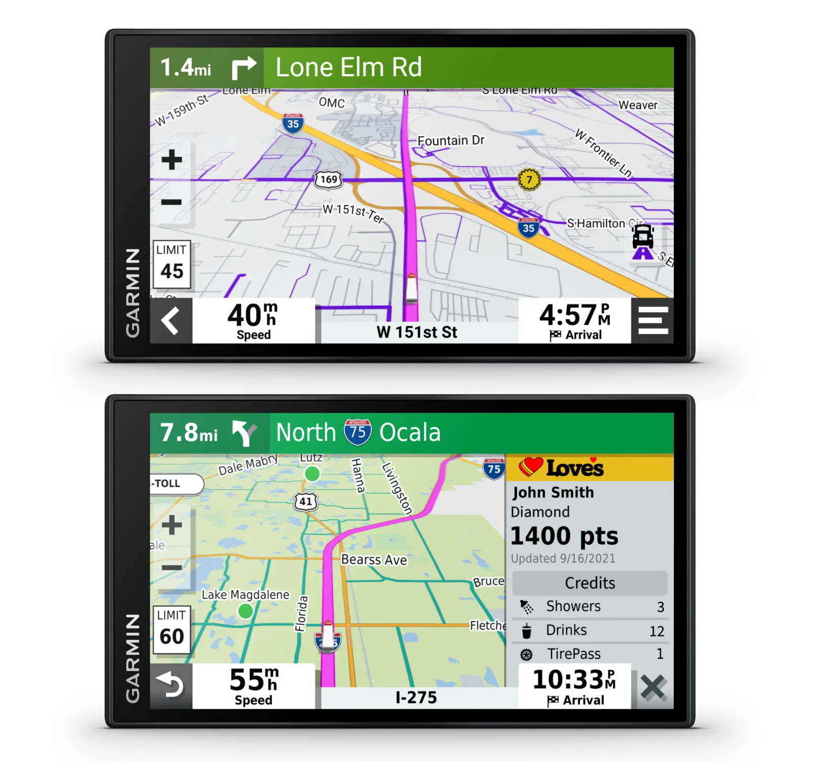 Garmin dezl Series Easy-to-Read GPS Truck Navigator with Wearable4U Bundle