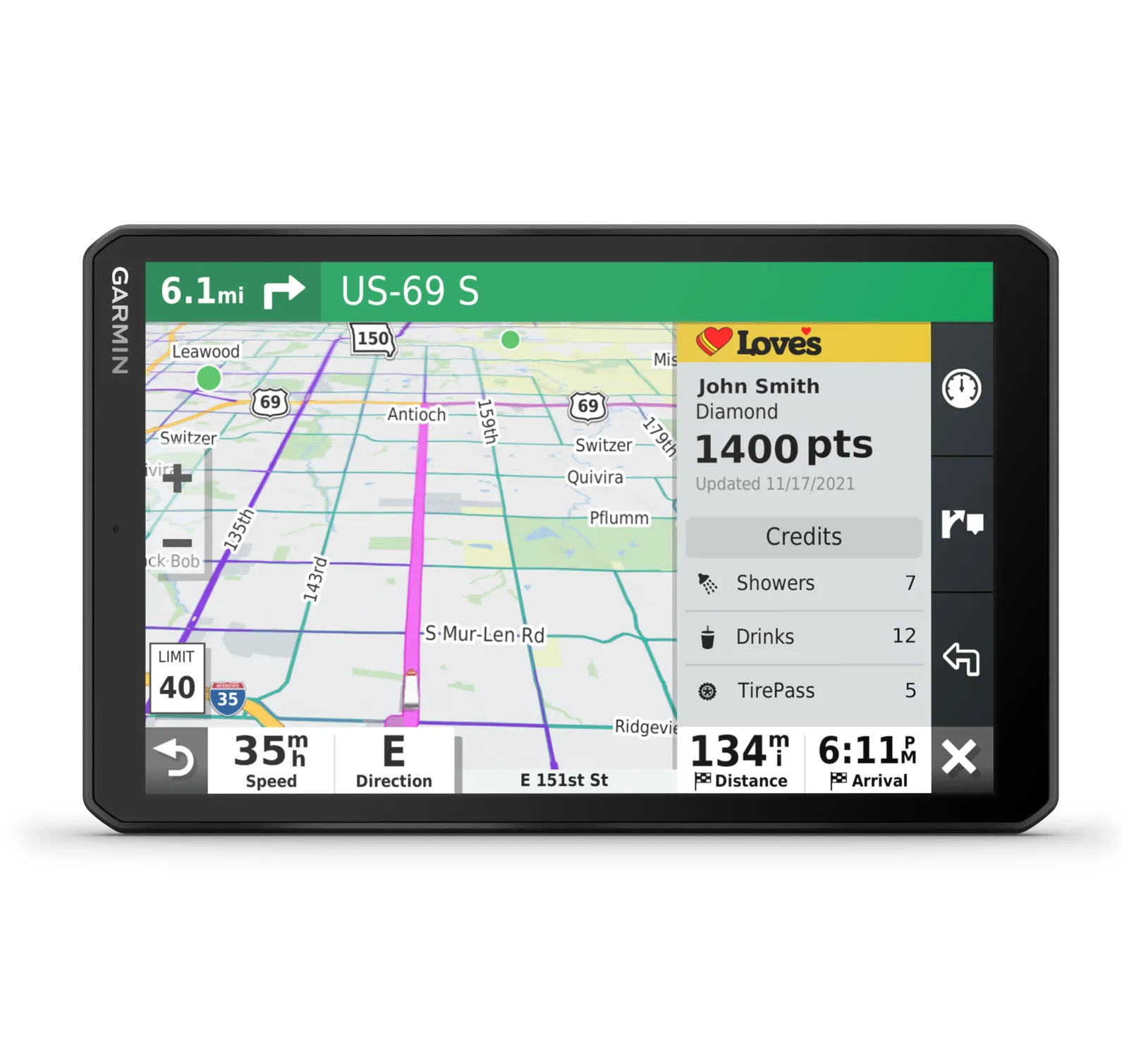 Garmin dezl Series Easy-to-Read GPS Truck Navigator with Wearable4U Bundle