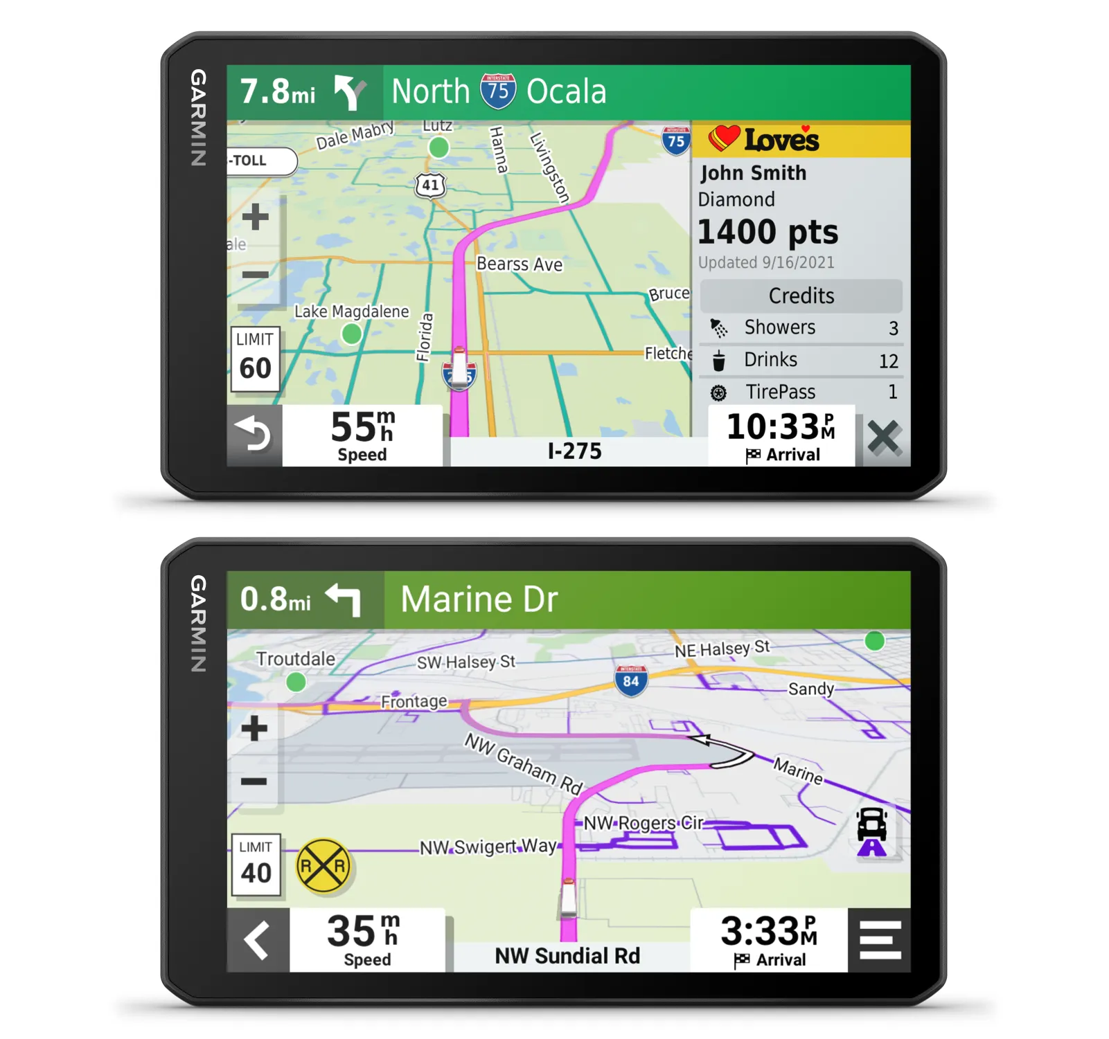 Garmin dezl Series Easy-to-Read GPS Truck Navigator with Wearable4U Bundle