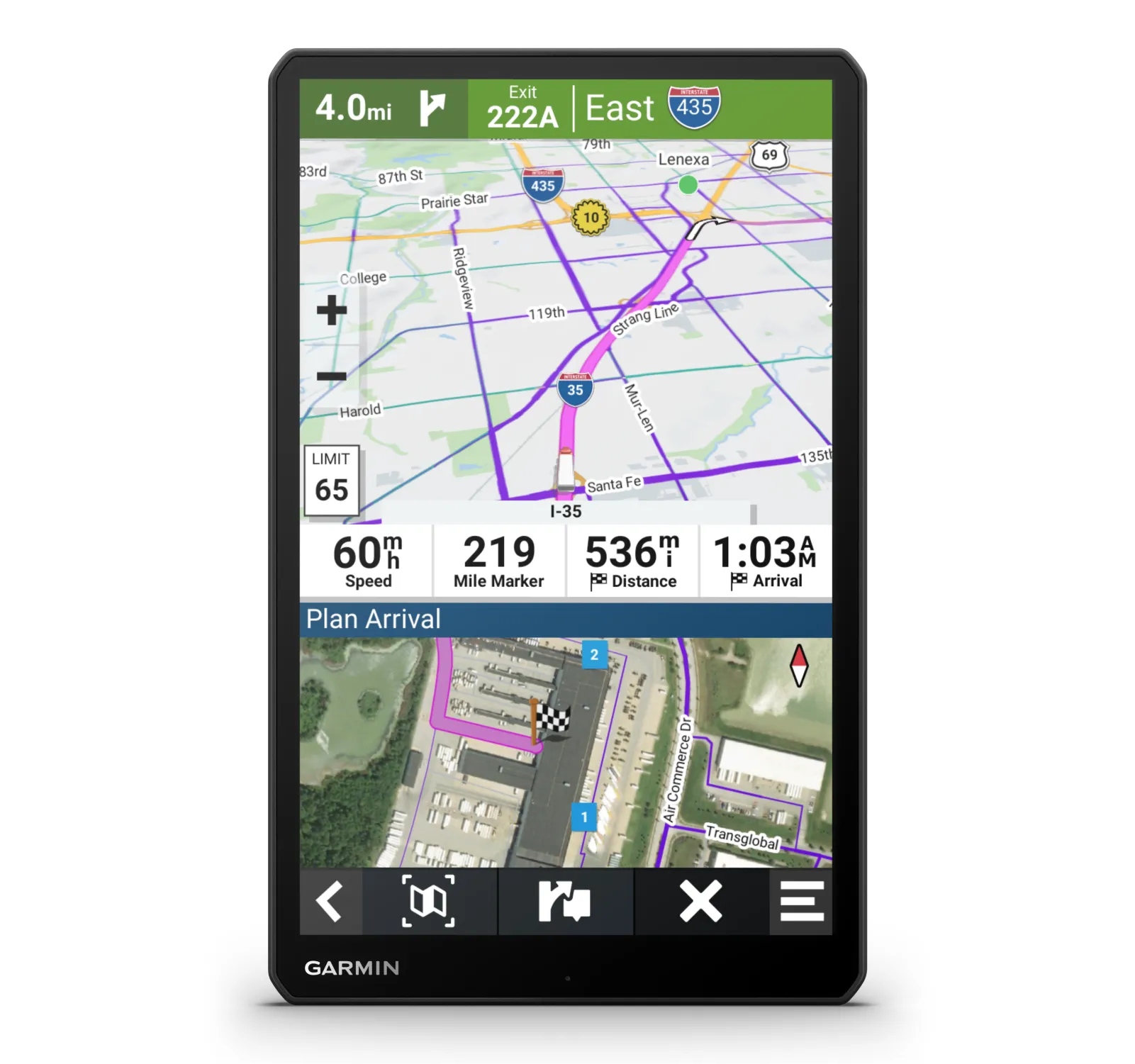 Garmin dezl Series Easy-to-Read GPS Truck Navigator with Wearable4U Bundle