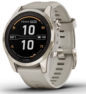 Garmin Fenix 7S Pro Sapphire Solar Soft Gold Watch