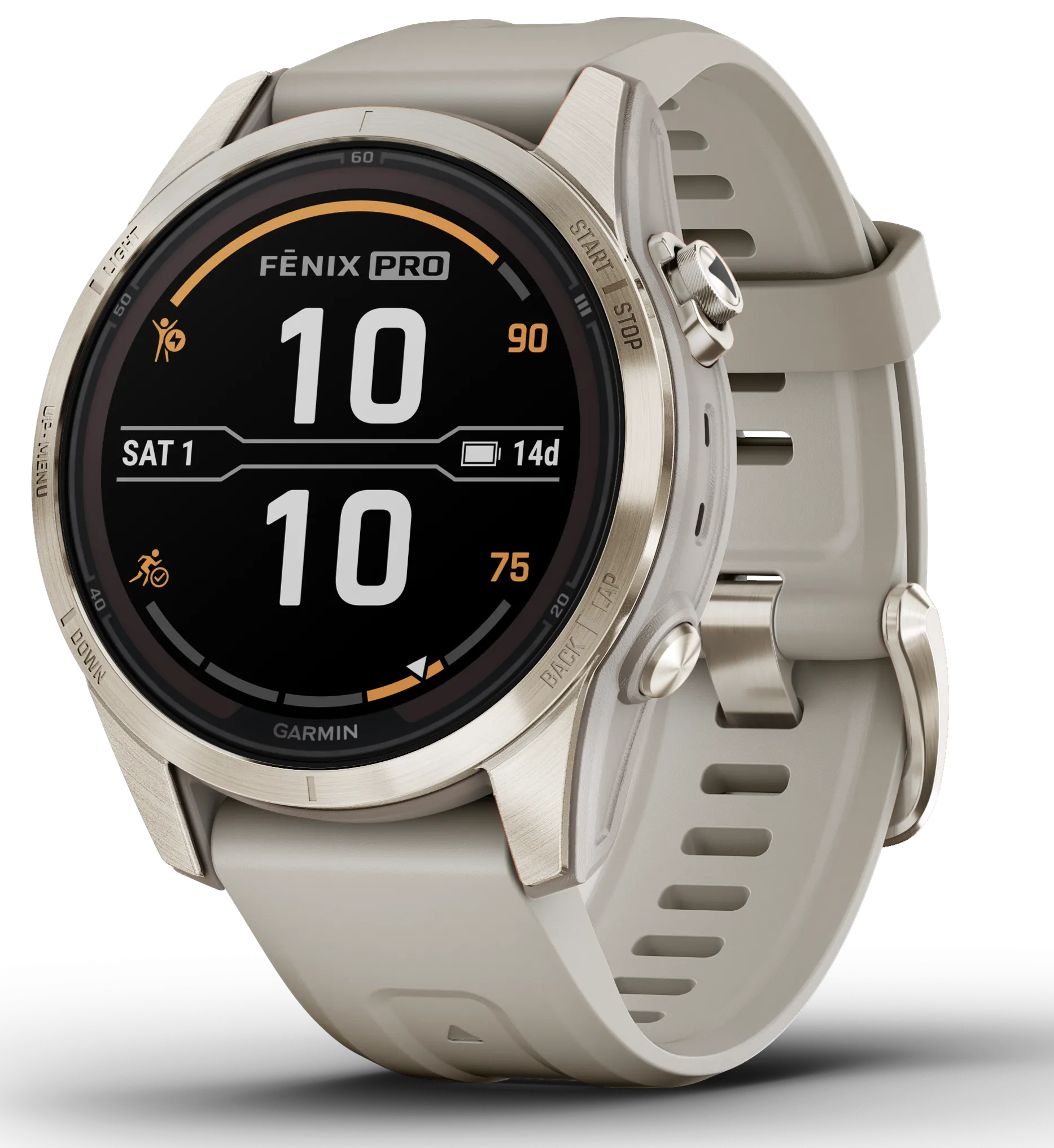 Garmin Fenix 7S Pro Sapphire Solar Soft Gold Watch