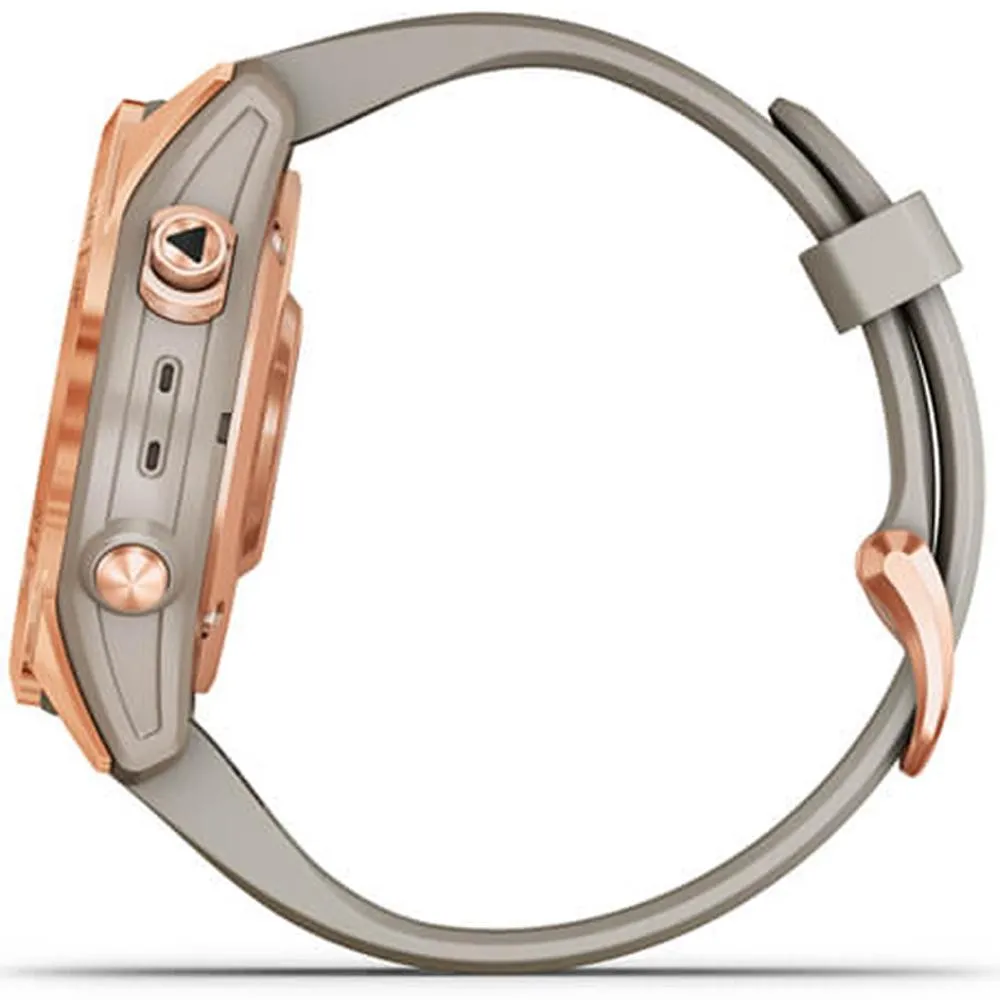 Garmin Fenix 7S Solar Smartwatch Rose Gold w/ Light Sand Band   2 Year Warranty