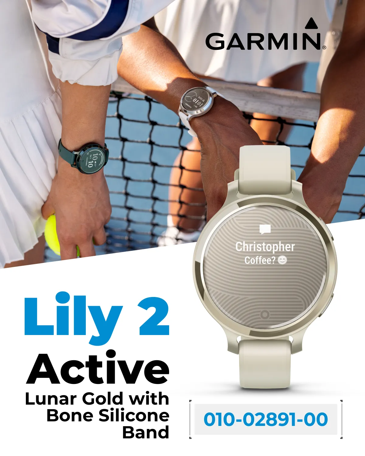 Garmin Lily 2 Active 38 mm Women Stylish GPS Smartwatch