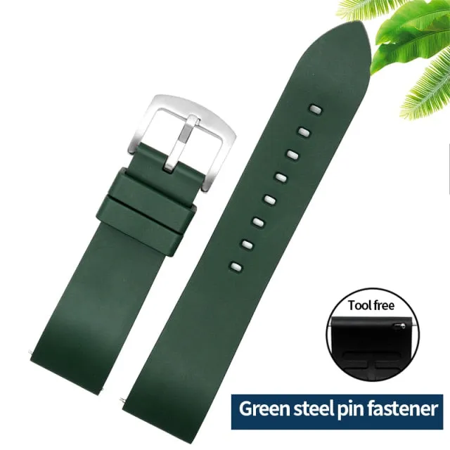 Genuine Fluorine Rubber Quick Release Watch Strap